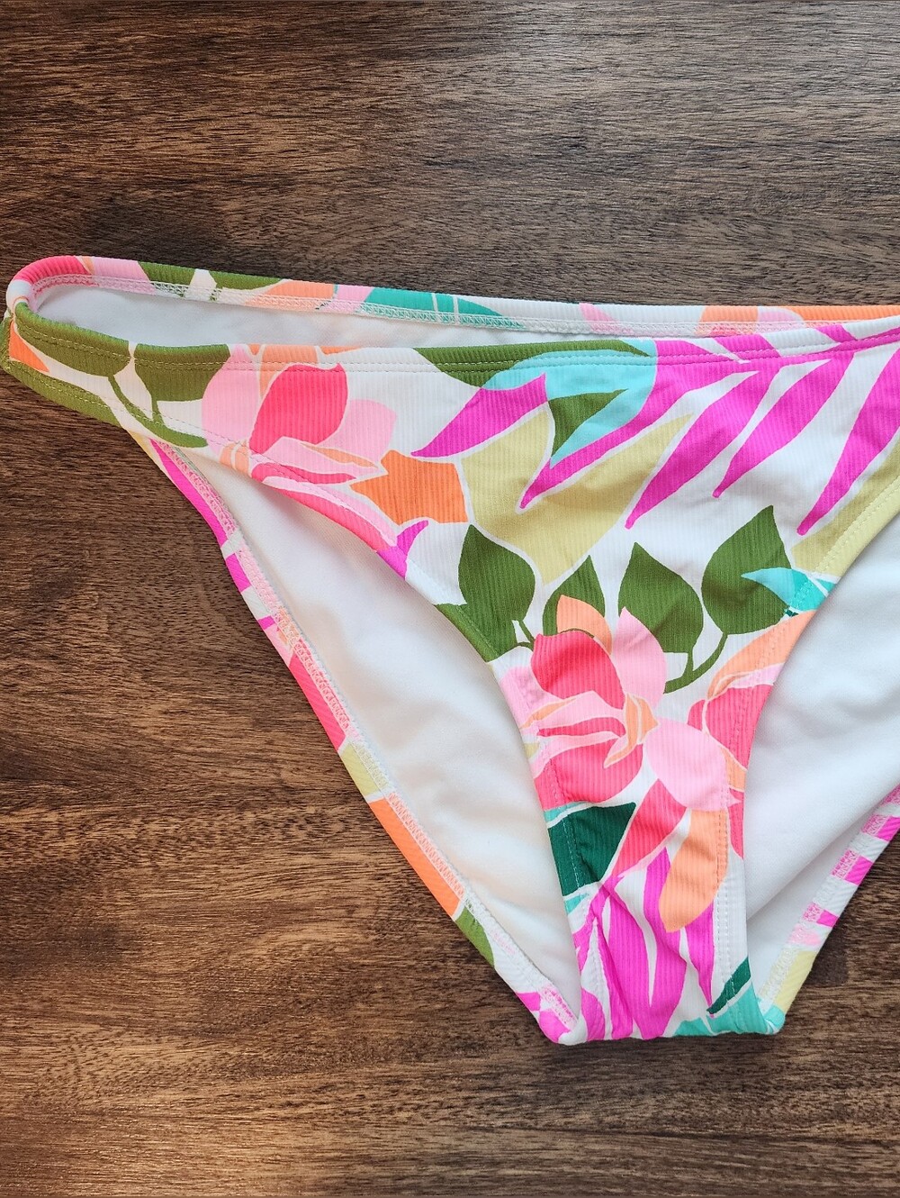 TARGET Xhilaration Pink, Green & Orange Floral Bikini Bottoms Size Large